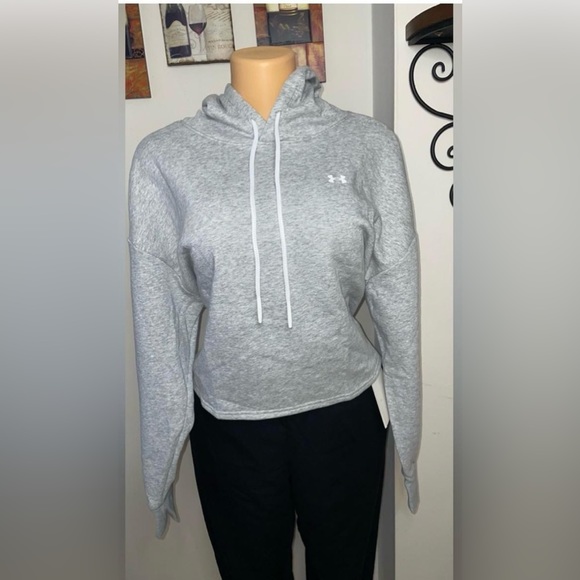 SOLD-NWT Under Armour hoodie gray ultra soft cotton blend fleece size XL - Picture 5 of 6